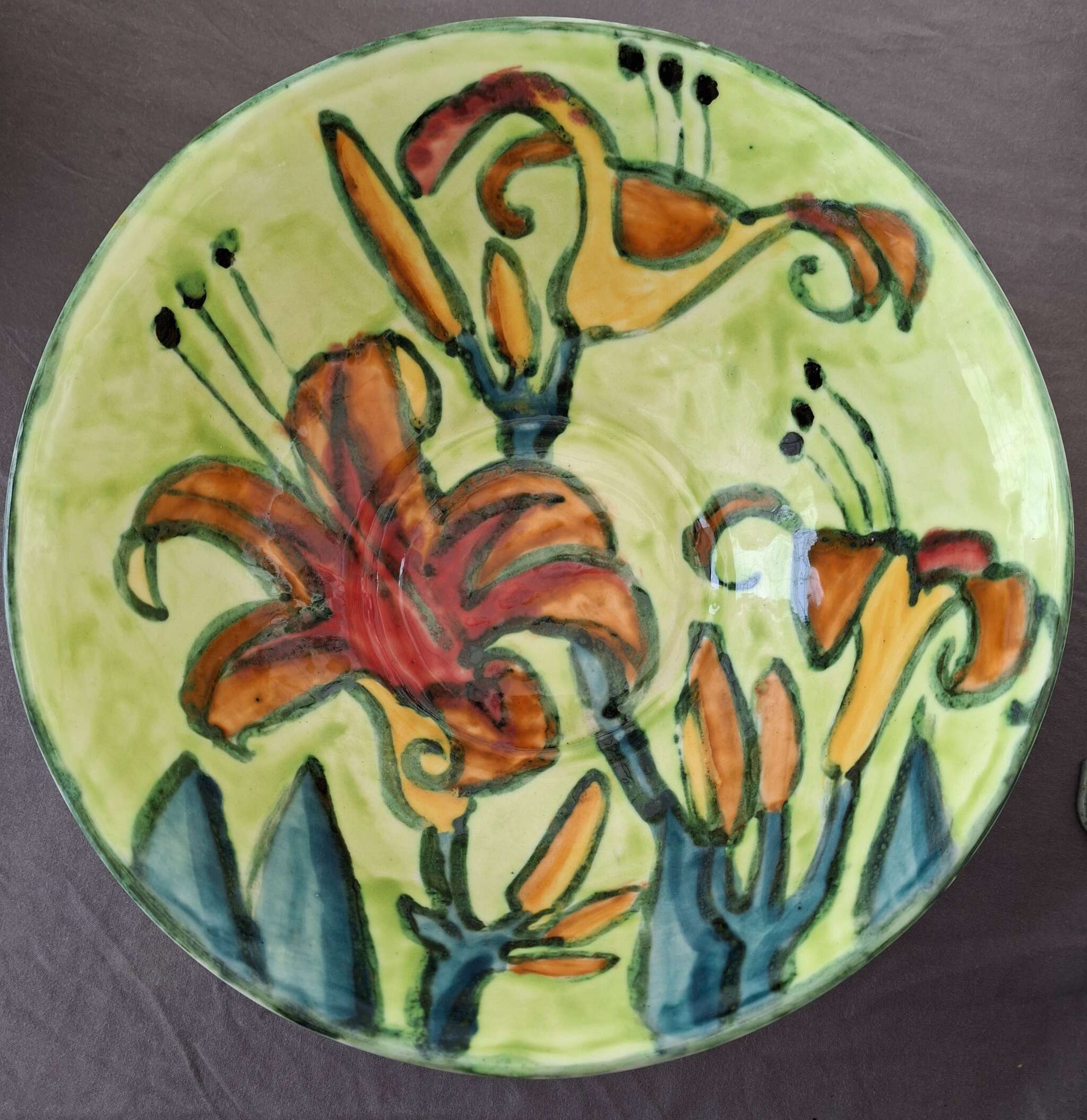 Victoria Ceramic ART - orange daylilys